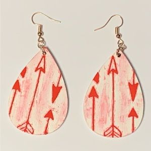 Wooden teardrop earrings